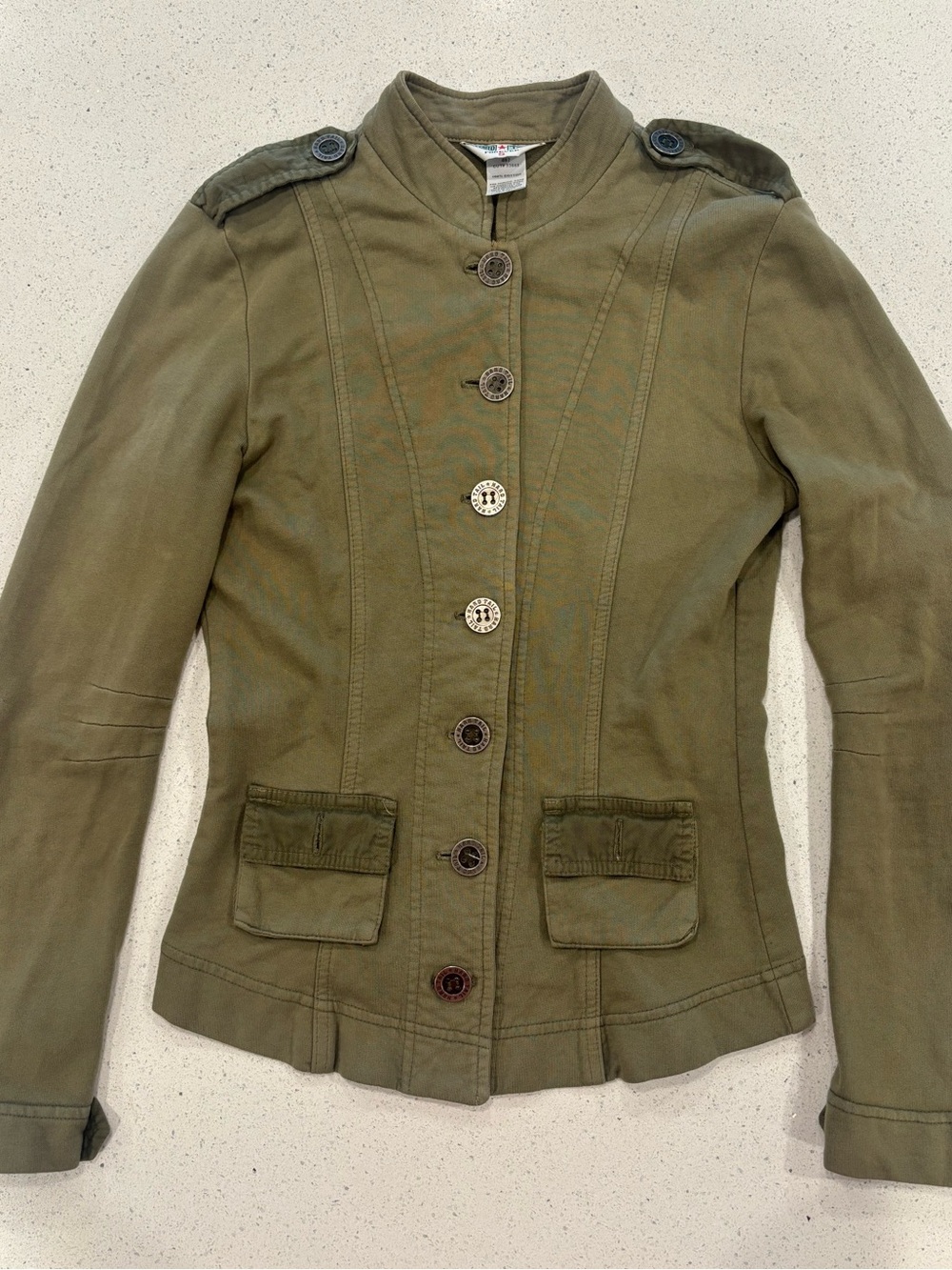 Hard Tail Forever Olive Military-Style Women's Jacket Small